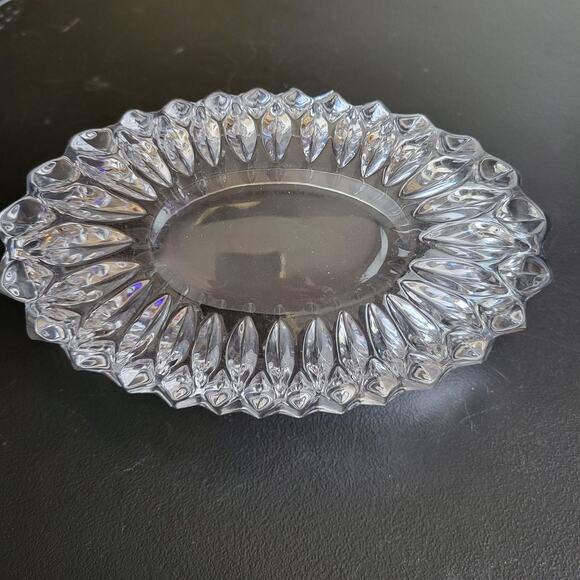 Vintage Gorham Canoe Shaped Heavy Crystal Bowl Candy Althea Pattern Hand Cut - Picture 4 of 10